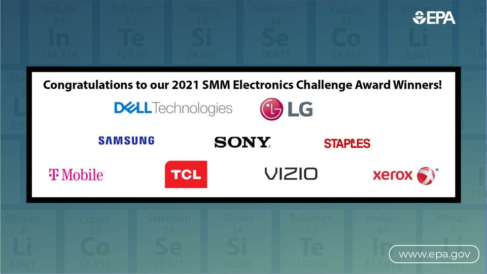 Graphic showing the winners for the 2021 SMM Electronics Challenge. 
