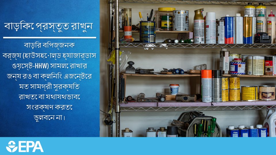 Image of shelves with household articles and cleaners