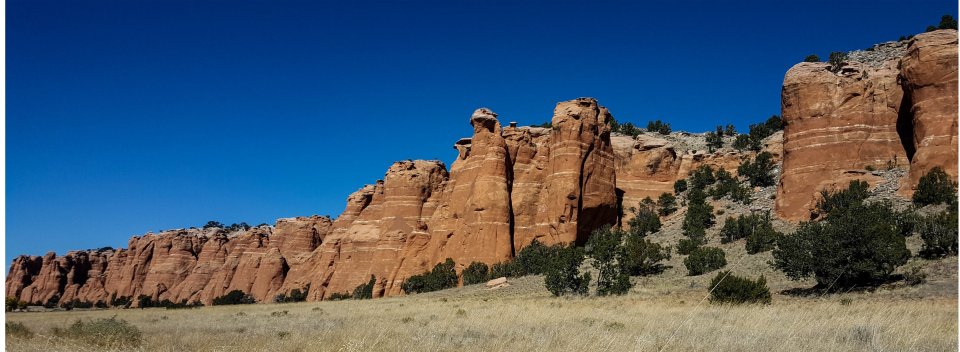 Panoramic photo of sandstone formations near Grants, New Mexico