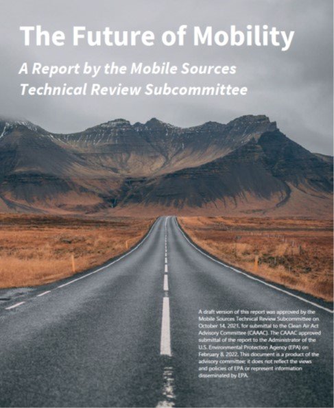 Cover of The Future of Mobility report featuring highway leading to mountains