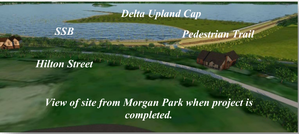 View of site from Morgan Park when project is completed. 