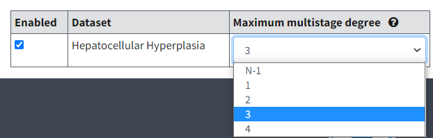 Maximum multistage picklist displayed, with "3" selected