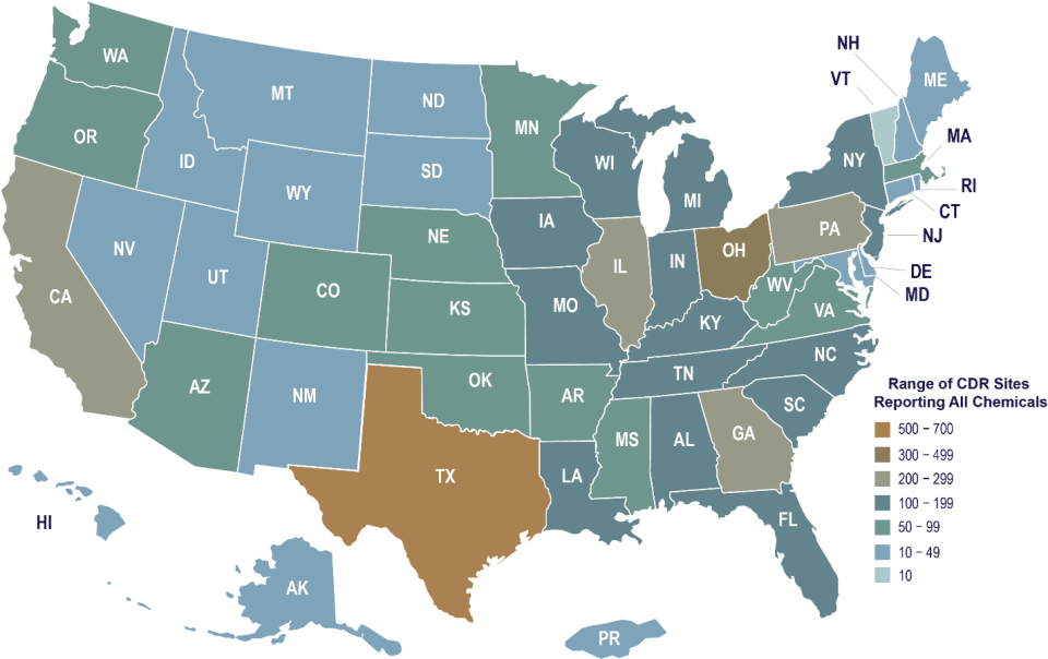 State site count for all chemicals