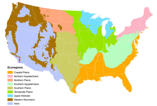 Map of NARS ecoregions.