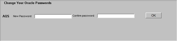 screenshot of the area in the AQS user form where the password can be changed