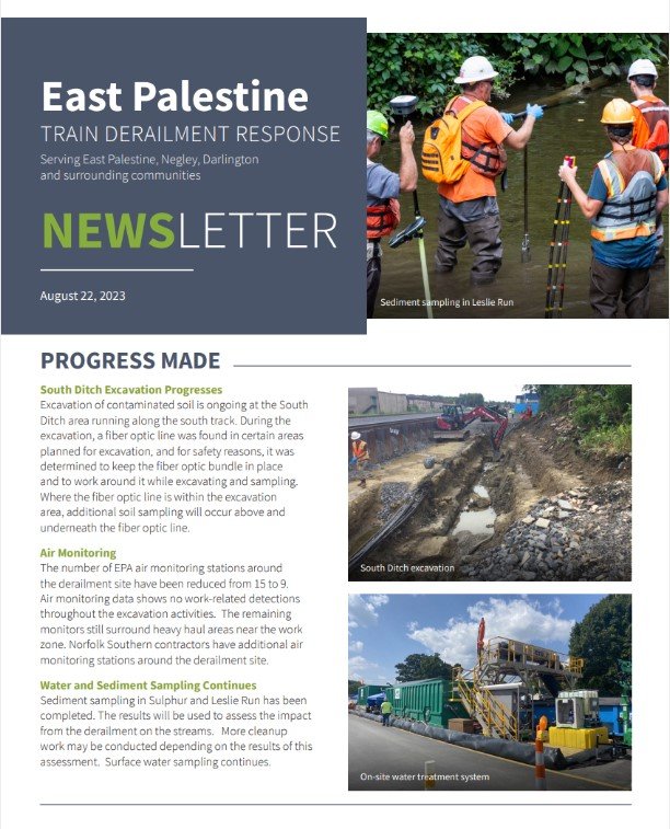 Screengrab of front cover of newsletter