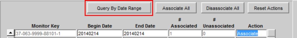 screenshot highlighting the query by date button for events in AQS