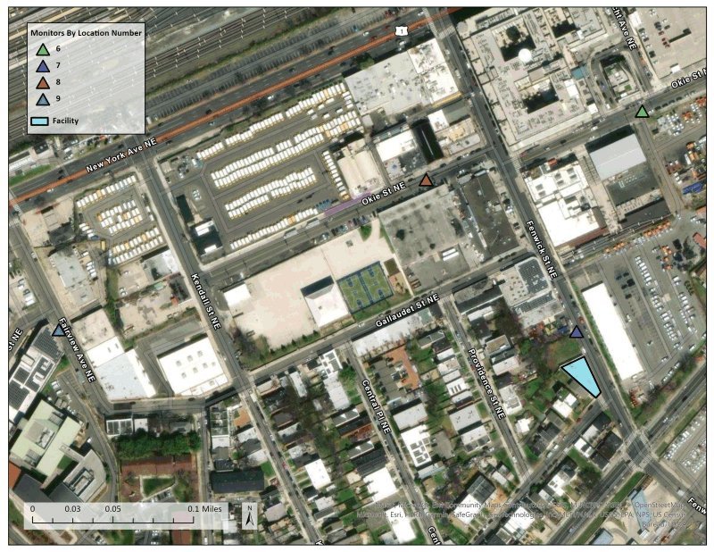 Map of air monitoring locations