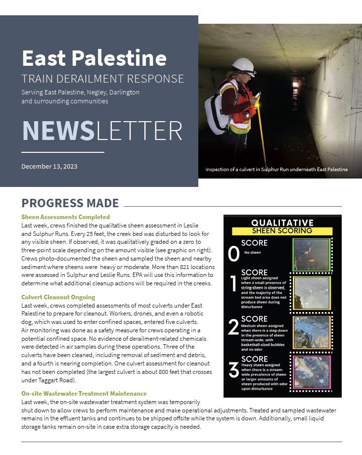 East Palestine, Ohio Train Derailment | US EPA