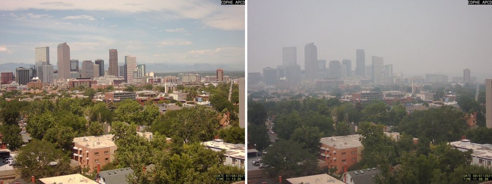 Wildfire smoke in Denver. Source: CDPHE