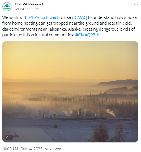  Photograph of twilight ice fog encompassing the valleys of Alaska. Photo credit: Geophysical Institute, University of Alaska Fairbanks.