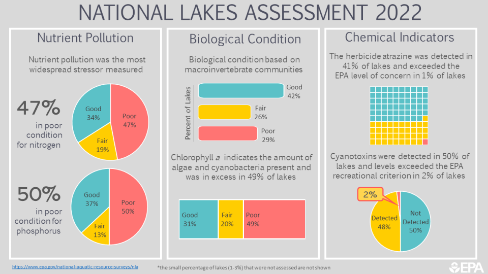 infographic with pie charts and bar charts displaing results