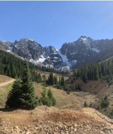 Scenic view of blue sky and mountains at Bonita Peak