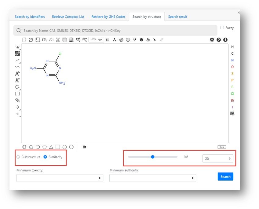 Search by structure funtion