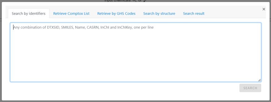 Chemical identifier search box