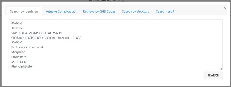 Populated identifier search bar