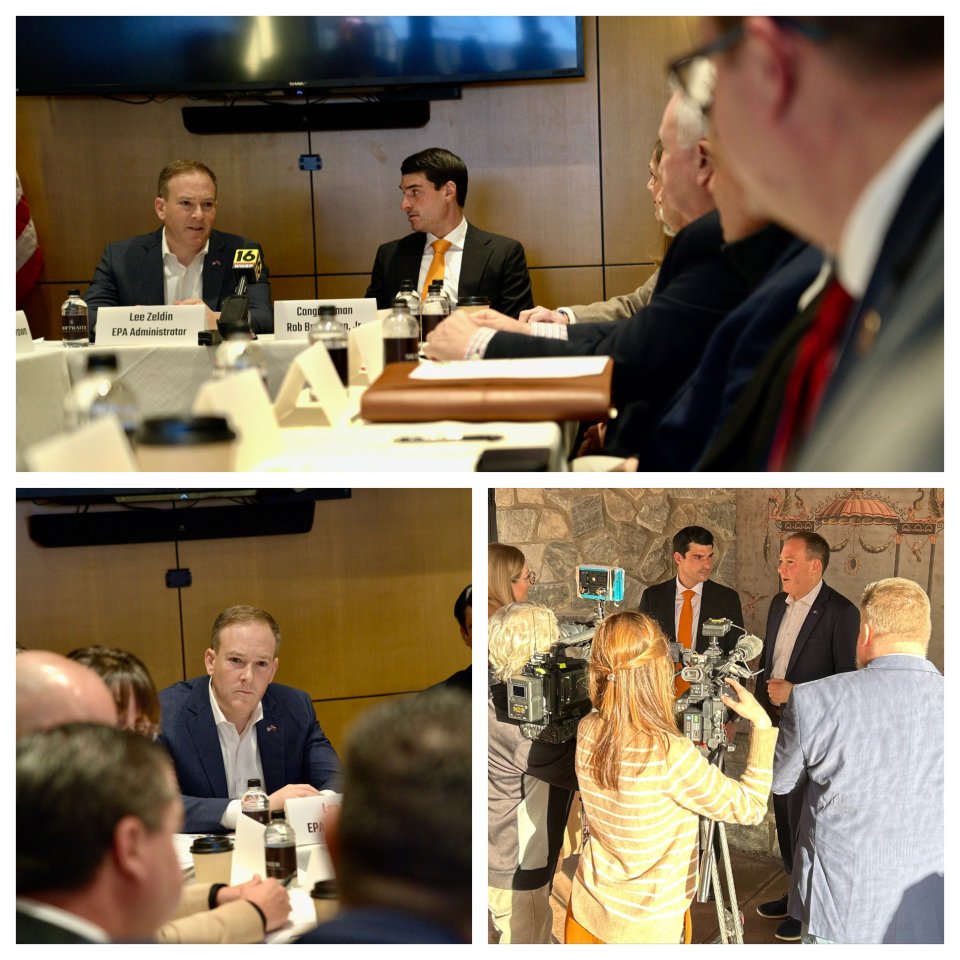 EPA Administrator Lee Zeldin participates in a roundtable discussion in Swiftwater, Pennsylvania hosted by Congressman Rob Bresnahan.