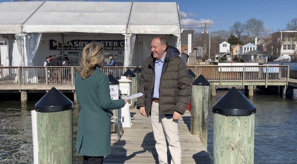 EPA Administrator Lee Zeldin pictured in front of the Annapolis Maritime Museum and Living Shoreline.