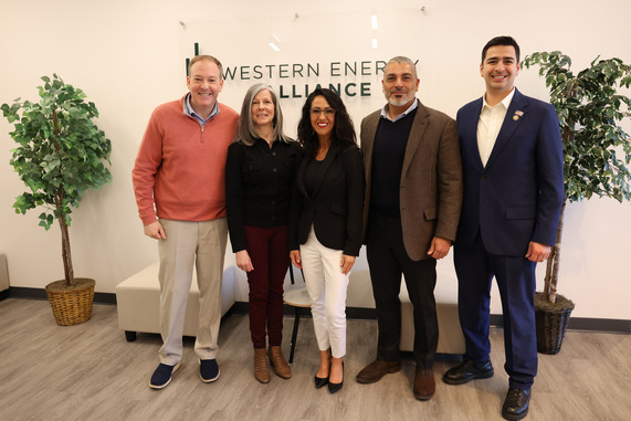Administrator Lee Zeldin pictured with Representatives Boebert and Evans, others outside of a meeting hosted by the Western Energy Alliance