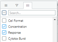 Concentration and Response columns