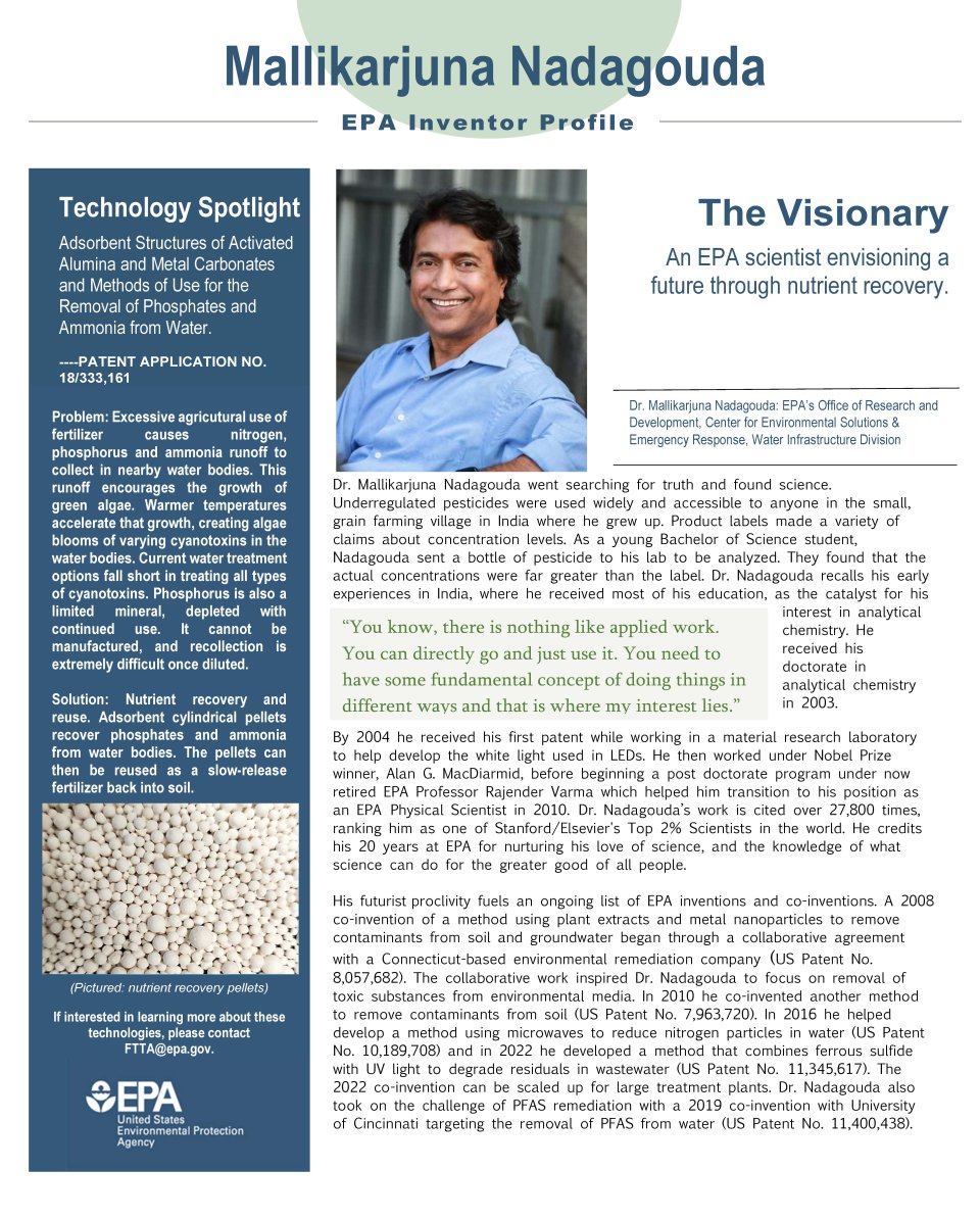 EPA Inventor Profile - Dr. Mallikarjuna Nadagouda: