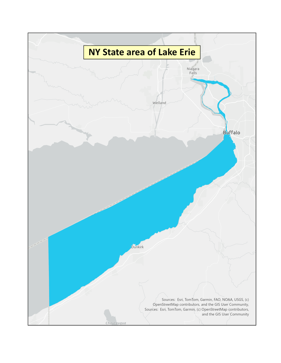 Map of no-discharge zone established for New York waters of Lake Erie
