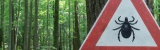 Warning sign for ticks