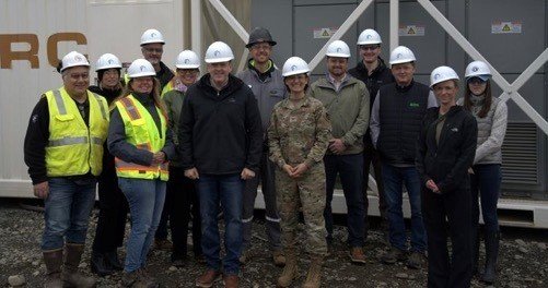 Administrator Zeldin in a group picture with staff, wearing hard hats, at Joint Base Elmendorf-Richardson, June 4, 2025