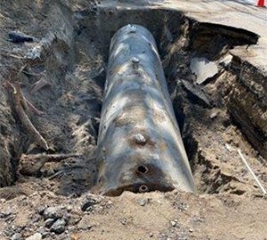 One 4,000-gallon gasoline tank removed from the site in May 2023.