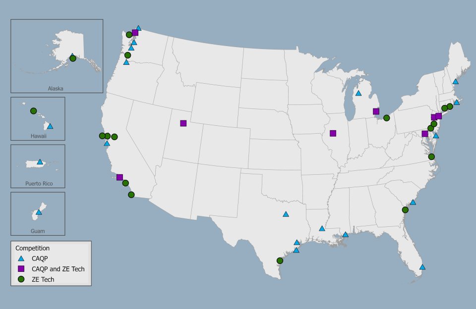 Awards Map for Clean Ports Program