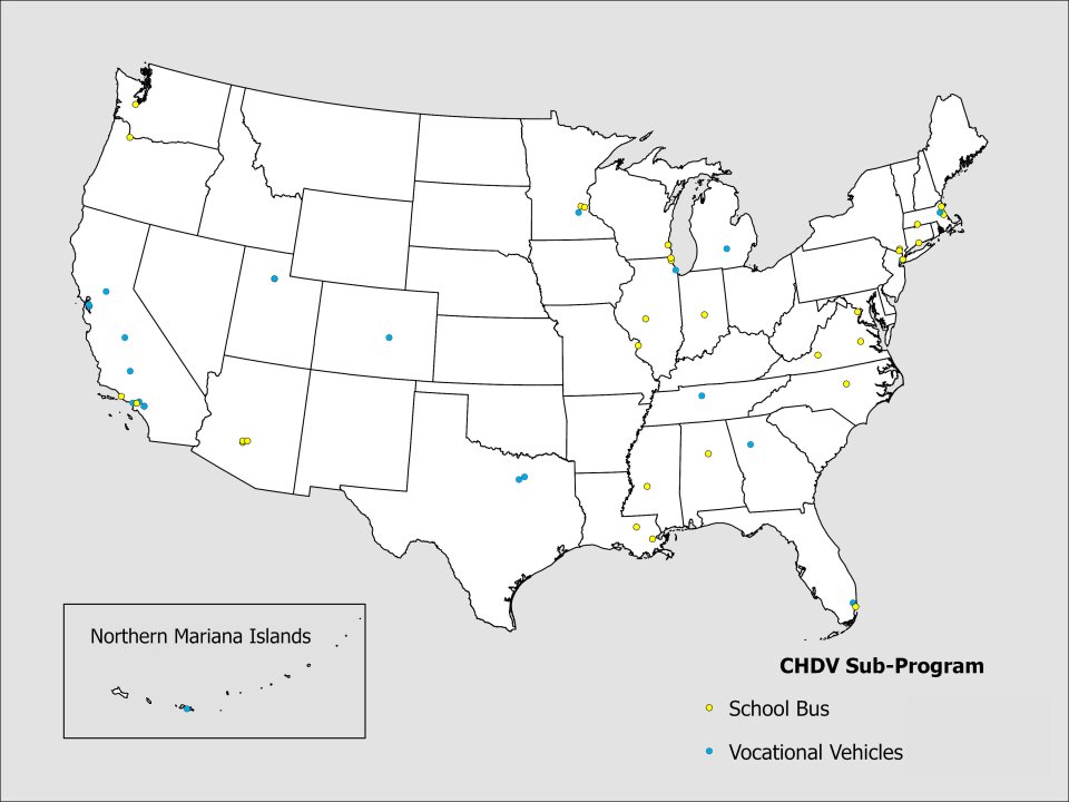 Award Map for Clean Heavy-Duty Vehicles Grant Program
