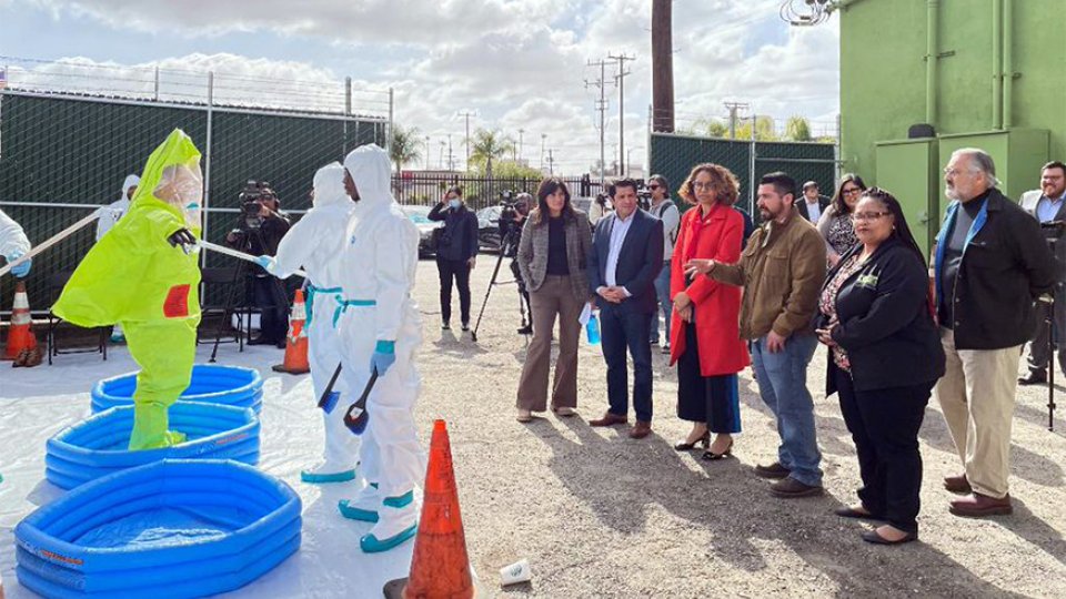 Regional Administrator Martha Guzman at an event celebrating EPA's Brownfields job training award to the Los Angeles Conservation Corps.