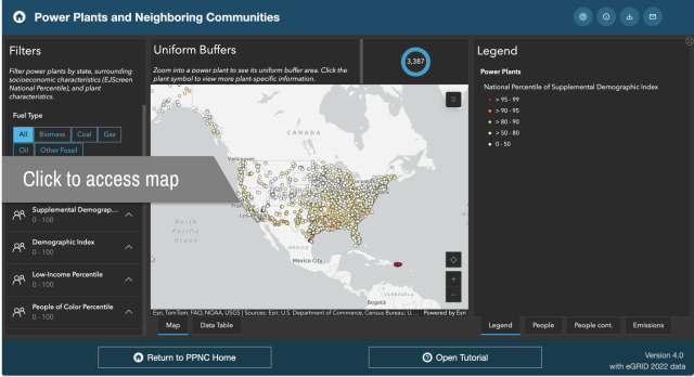 Power Plants and Neighboring Communities Mapping Tool