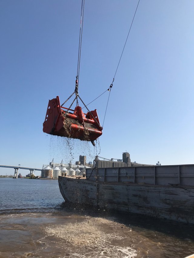 Sediment being removed from Howard's Bay