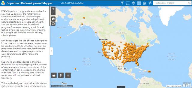 screenshot of mapping application
