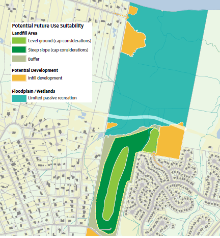 A map from a reuse planning report