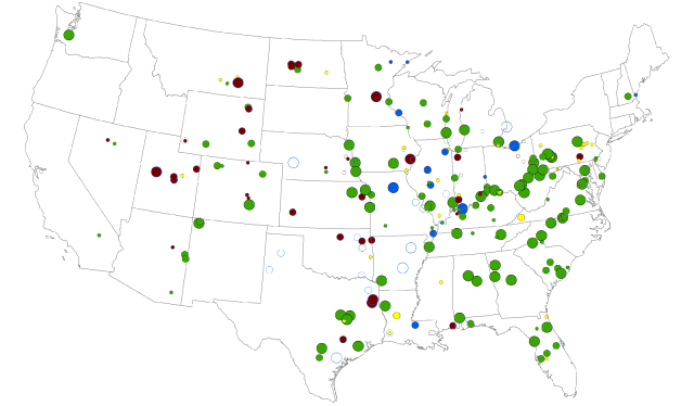 Control technologies for SO2 and NOx in the contiguous US in 2021