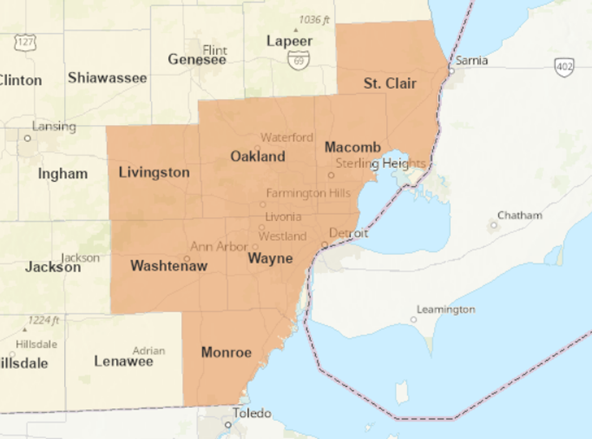 Detroit Metro Area Map