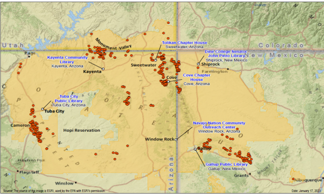 Map of locations where NNAUM Administrative Records can be found. Text equivalent with more details follow below.