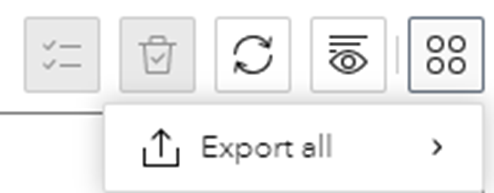 Figure 12: Export All Option for Table Widget