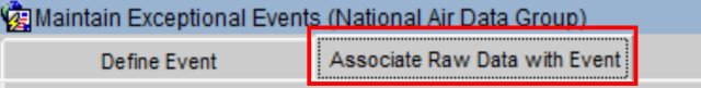 screenshot highlighting the associate with event tab in AQS