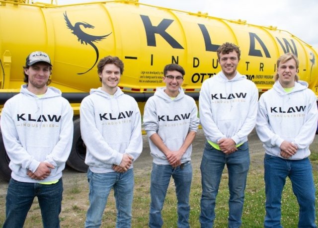 The KLAW Industries Team L to R: Tom Burns, Grant Grabowski, Jacob Kumpon, Jack Lamuraglia, Ben Parish.