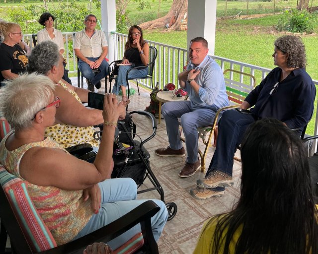 EPA Region 2 Administrator Michael Martucci speaking with community members in Arecibo, Puerto Rico.