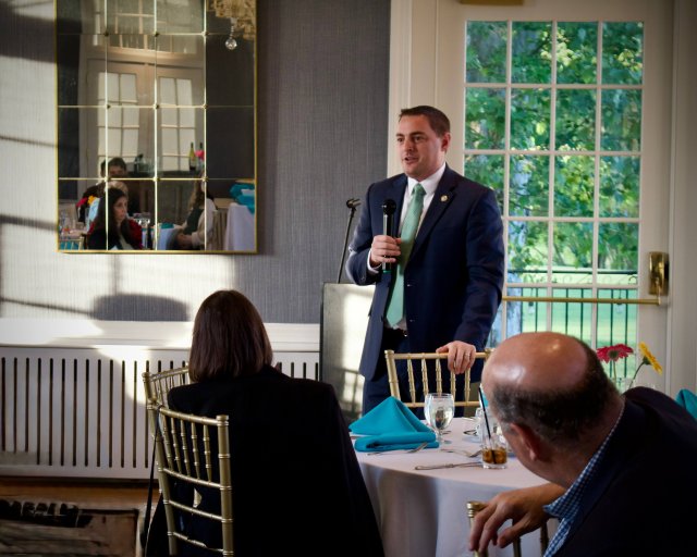 EPA Region 2 Administrator Michael Martucci speaking at the Steward G. Pollock Environmental American Inn of Court.