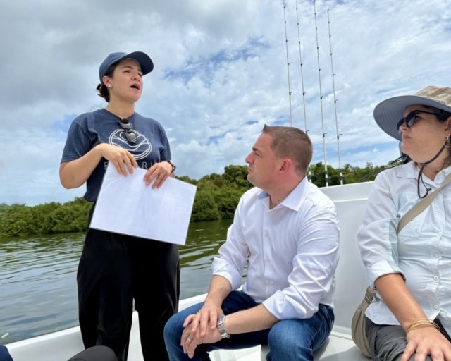 EPA Region 2 Administrator Michael Martucci on a boat tour with the San Juan Bay Estuary Partnership.