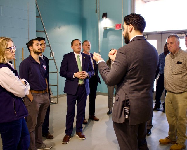 EPA Region 2 Administrator Michael Martucci on tour at the Carl J. Olsen Water Treatment Plant.