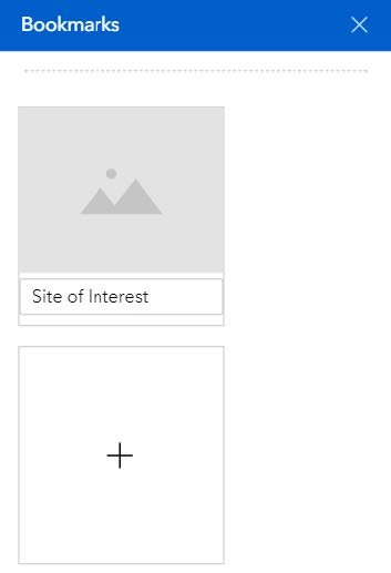 The bookmarks panel of the re-powering mapper tool