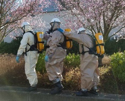 Brownfields Job Training participants in personal protective equipment