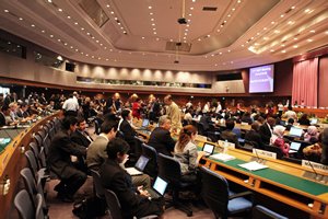 Delegates seated at the Montreal Protocol Meeting of the Parties in 2010