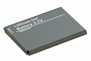 This is a picture of a flat, rectangular lithium-ion battery.